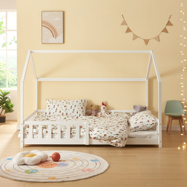 Kinderbed Hesel huisbed met uitvalbeveiliging [en.casa]