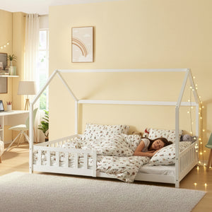 Kinderbed Hesel huisbed met uitvalbeveiliging [en.casa]