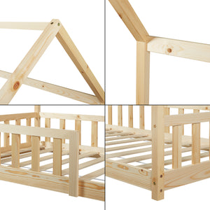 Kinderbed Hesel huisbed met uitvalbeveiliging [en.casa]