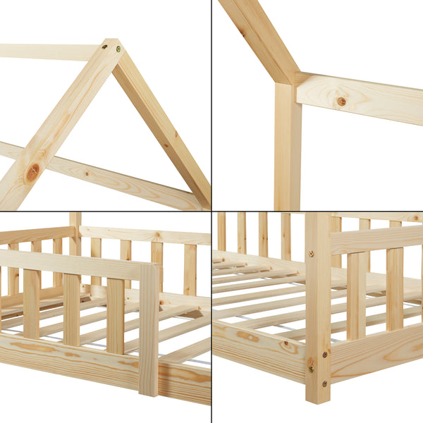 Kinderbed Hesel huisbed met uitvalbeveiliging [en.casa]