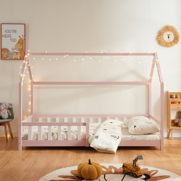 Kinderbed Hesel huisbed met uitvalbeveiliging [en.casa]