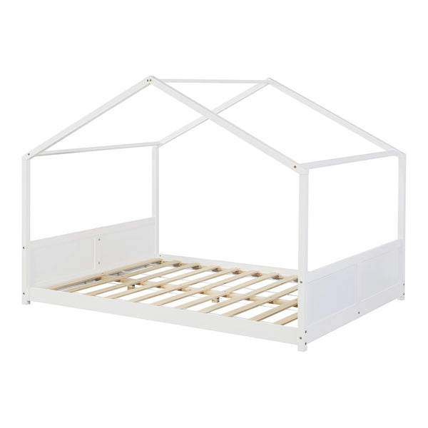 Kinderbed Simo huisbed wit [en.casa]