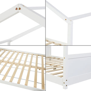 Kinderbed Simo huisbed wit [en.casa]