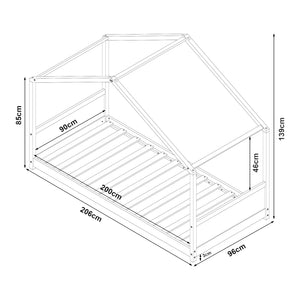 Kinderbed Simo huisbed wit [en.casa]
