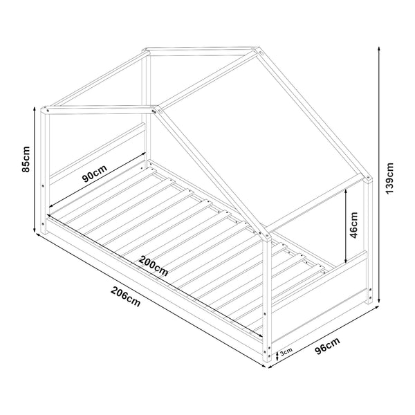 Kinderbed Simo huisbed wit [en.casa]