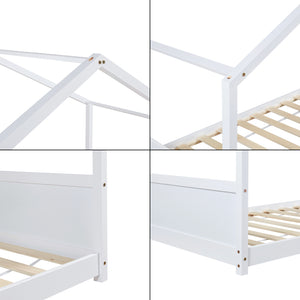 Kinderbed Simo huisbed wit [en.casa]