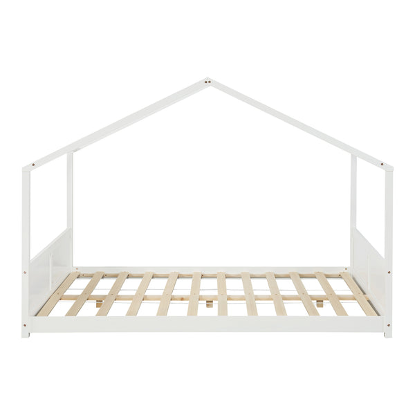 Kinderbed Simo huisbed met matras wit [en.casa]