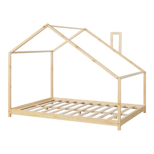 Lit cabane Siuntio bois de pin naturel [en.casa]