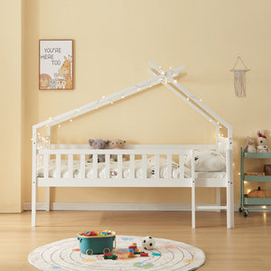 Kinderbed Sotkamo huisbed met matras 90x200 cm [en.casa]