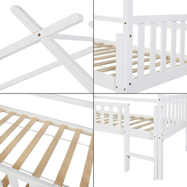 Kinderbed Sotkamo huisbed met matras 90x200 cm [en.casa]