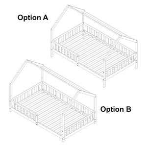 Kinderbed Ydre huisbed met bedbodem wit [en.casa]