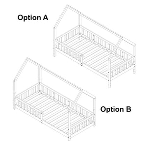 Kinderbed Ydre huisbed met bedbodem wit [en.casa]
