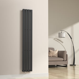Radiateur à panneau plat Nore 598 W acier 180 x 30 cm noir [neu.haus]