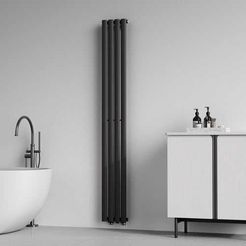 [neu.haus] Designradiator Nore 180x24x5,6 cm zwart