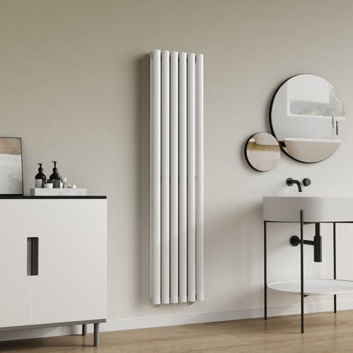 Radiateur à panneaux double Nore 1198 W acier 160 x 36 cm blanc [neu.haus]
