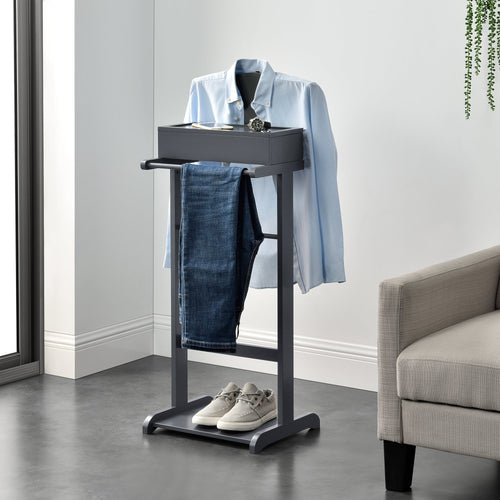 [en.casa]® Kledingrek met opbergdoos en bodemplank staand - verschillende kleuren