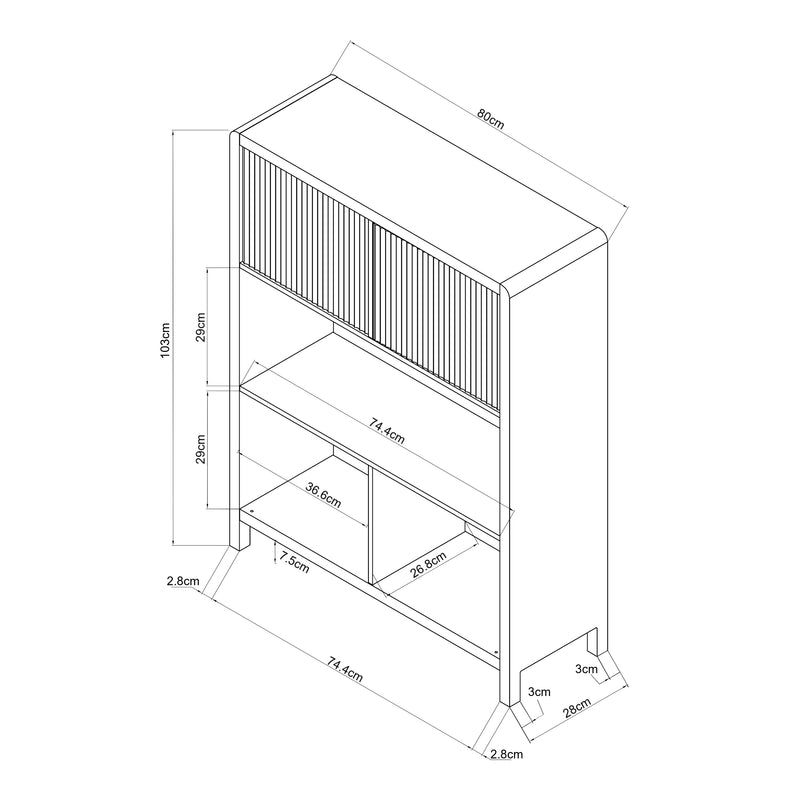 Maatschets Dressoir Lukkodso 103x80x28 cm [en.casa]