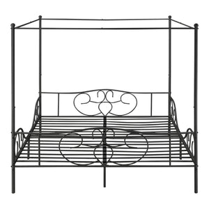 Metalen hemelbed Finström met bedbodem en matras [en.casa]