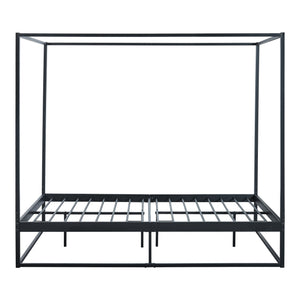 Lit à baldaquin Kristianstad métal noir [en.casa]