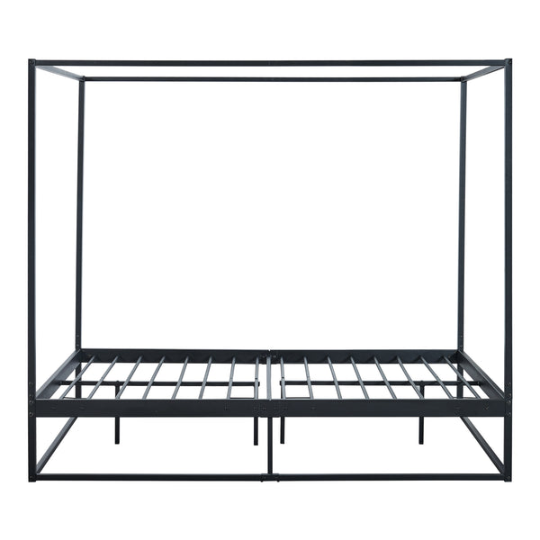 Lit à baldaquin Kristianstad métal noir [en.casa]