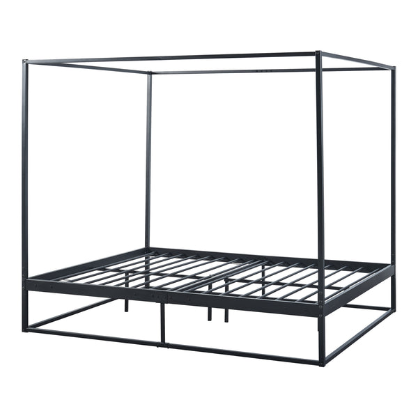 Lit à baldaquin Kristianstad métal noir [en.casa]