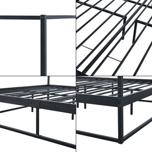 Lit à baldaquin Kristianstad métal noir [en.casa]