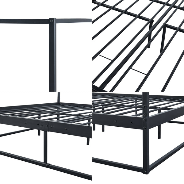 Lit à baldaquin Kristianstad métal noir [en.casa]