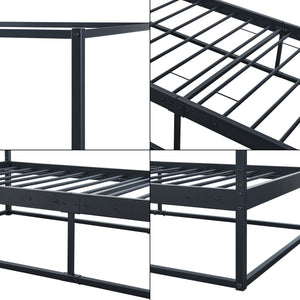 Lit à baldaquin Kristianstad métal noir [en.casa]