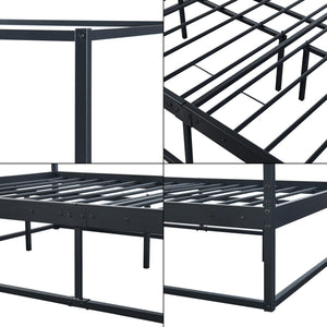 Lit à baldaquin Kristianstad et matelas à mousse froid noir [en.casa] [neu.haus]