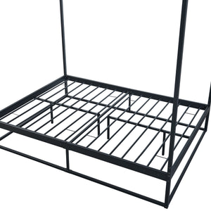 Lit à baldaquin Kristianstad et matelas à mousse froid noir [en.casa] [neu.haus]