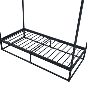 Lit à baldaquin Kristianstad et matelas à mousse froid noir [en.casa] [neu.haus]