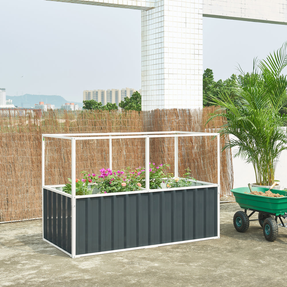 Hochbeet met net Alblasserdam Antraciet [en.casa] - premiumXL