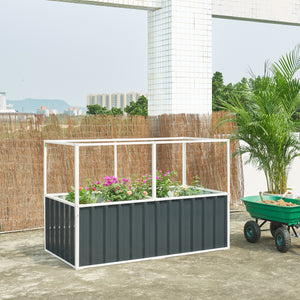 Moestuinbak met net Alblasserdam met 1 paar handschoenen antracietgrijs [en.casa]