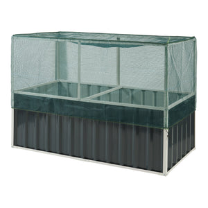 Moestuinbak met net Alblasserdam met 1 paar handschoenen antracietgrijs [en.casa]