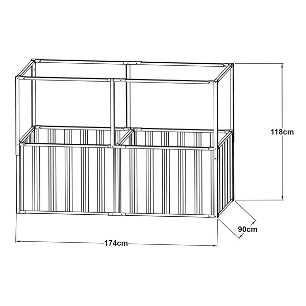 Moestuinbak met net Alblasserdam met 1 paar handschoenen antracietgrijs [en.casa]
