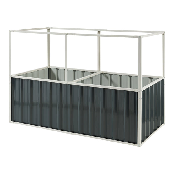 Moestuinbak met net Alblasserdam met 1 paar handschoenen antracietgrijs [en.casa]