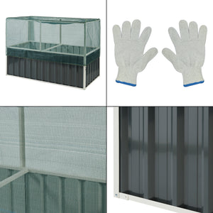 Moestuinbak met net Alblasserdam met 1 paar handschoenen antracietgrijs [en.casa]