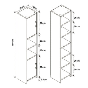 Meuble colonne de cuisine Rautrina 180 x 35 x 30 cm [en.casa] 
