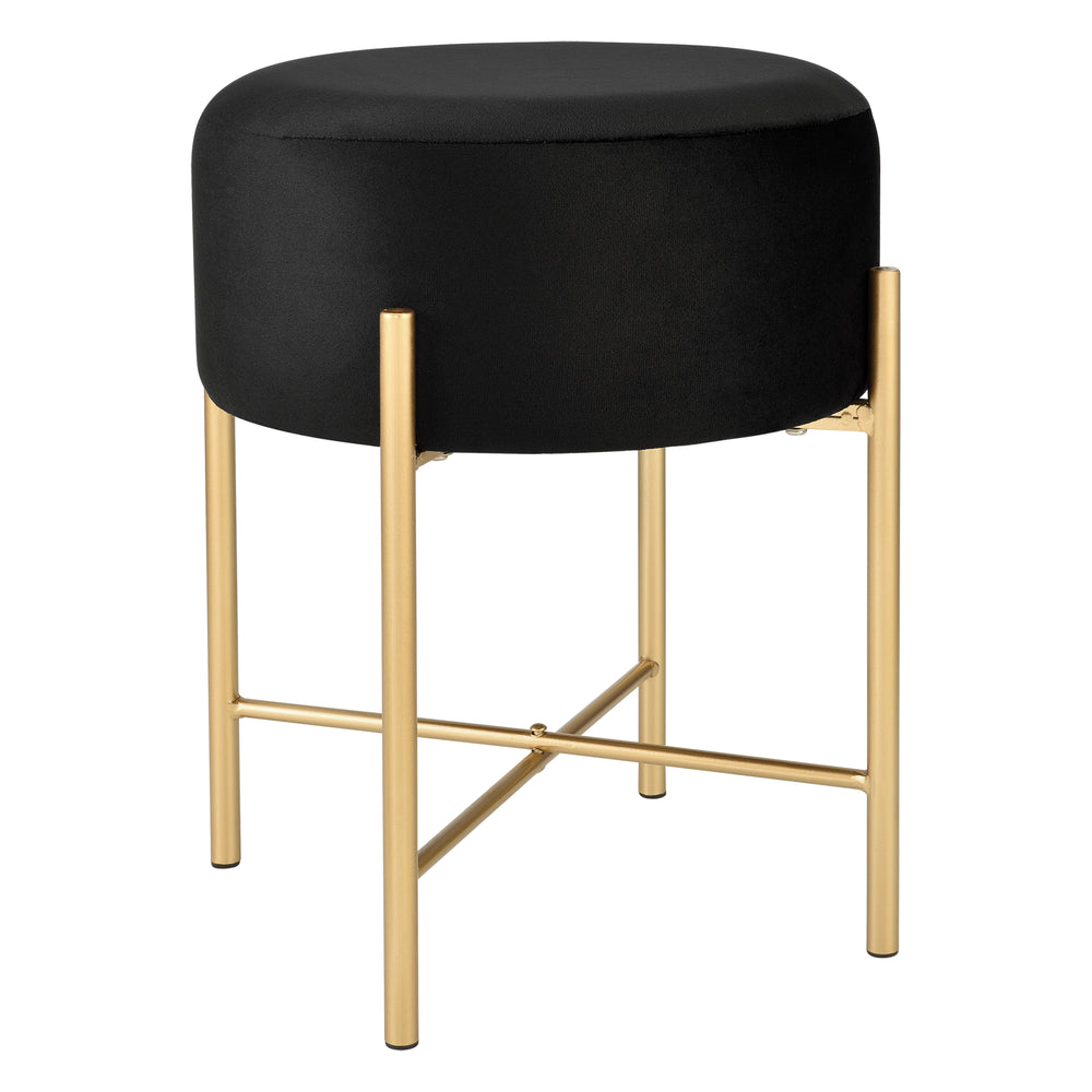 Sitzhocker Kungälv Polsterhocker tot 100 kg Zwart/Messingkleurig [en.casa] - premiumXL