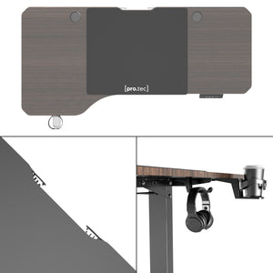 Bureau électrique Oxnard à hauteur réglable 73 - 118 cm en forme de L [pro.tec]