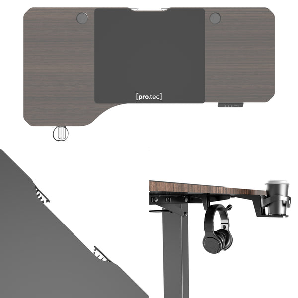Bureau électrique Oxnard à hauteur réglable 73 - 118 cm en forme de L [pro.tec]