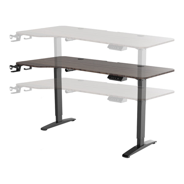 Bureau électrique Oxnard à hauteur réglable 73 - 118 cm en forme de L [pro.tec]
