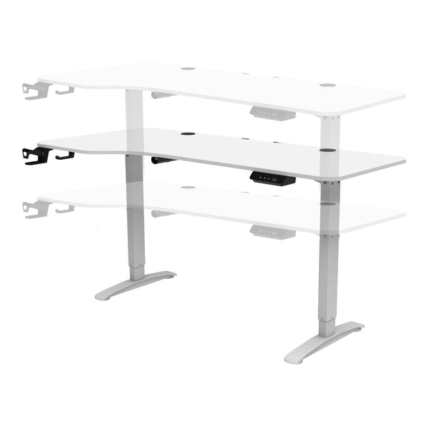 Bureau électrique Oxnard à hauteur réglable 73 - 118 cm en forme de L [pro.tec]