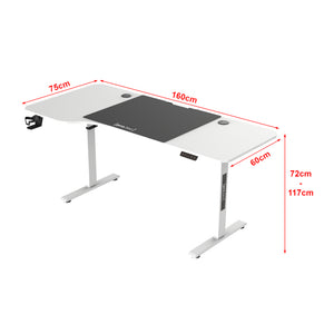 Bureau électrique à hauteur réglable Stryn assis debout rectangulaire [pro.tec]