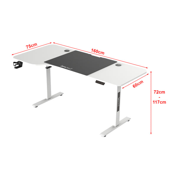 Bureau électrique à hauteur réglable Stryn assis debout rectangulaire [pro.tec]