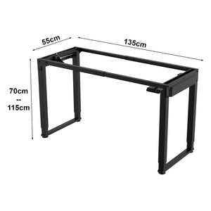 Game bureau zit sta elektrisch tafelframe in hoogte verstelbaar 135x55x70-115 cm pro.tec