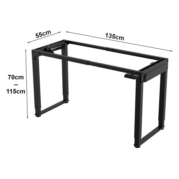 Game bureau zit sta elektrisch tafelframe in hoogte verstelbaar 135x55x70-115 cm pro.tec