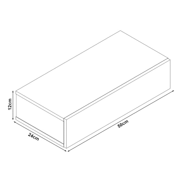 [en.casa] Wandplank met lade 50x24x12cm - verschillende kleuren