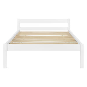Cadre de Lit Solide Stylé à Sommier à Lattes Design en Pin et Bois Stratifié [en.casa]