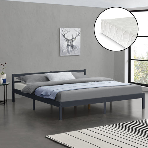 Houten bed Nakkila grenen met bedbodem en matras - 18 varianten